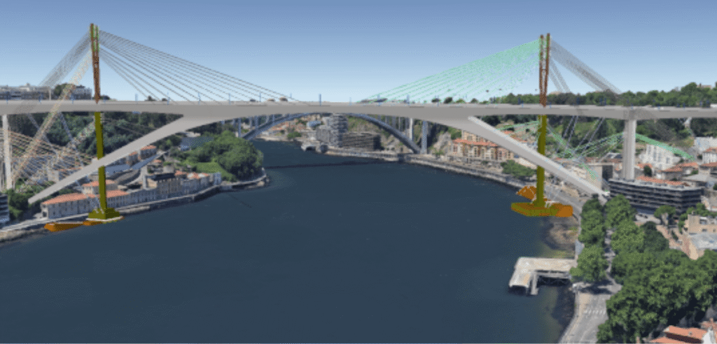 Os Pilares de 120 Metros que Transformarão a Paisagem de Porto e Gaia por Um Ano e Meio Os Pilares de 120 Metros que Transformarão a Paisagem de Porto e Gaia por Um Ano e Meio