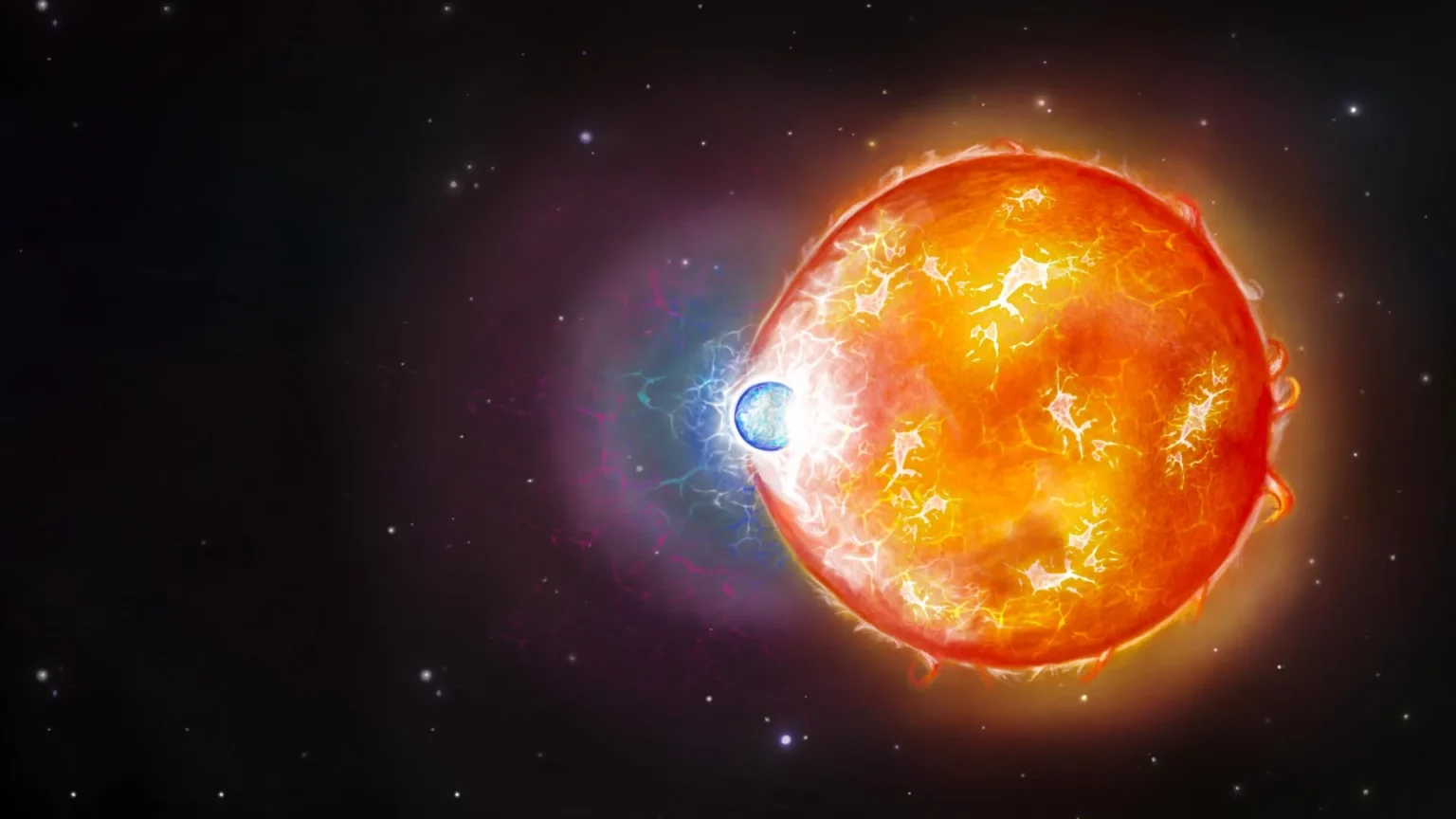 Hubble revela uma colisão estelar rara e violenta