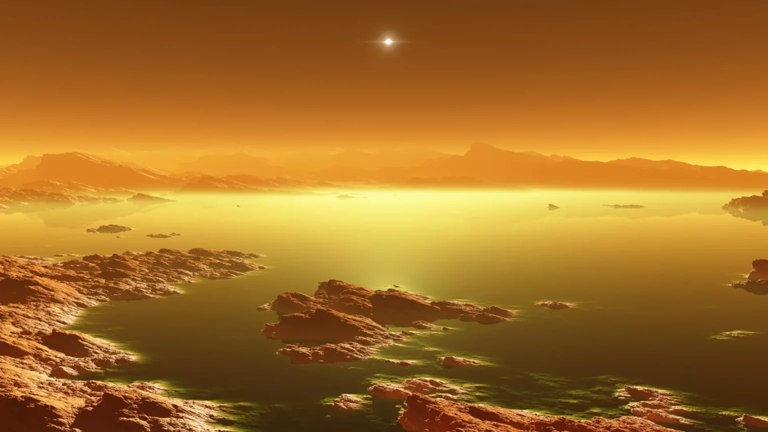 NASA descobre que lagos alienígenas de Titan podem estar criando células primitivas NASA descobre que lagos alienígenas de Titan podem estar criando células primitivas