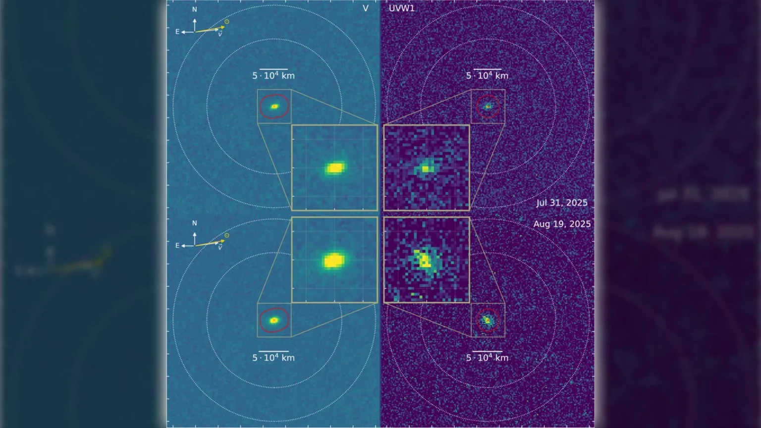 O cometa interestelar 3I/ATLAS está espalhando água pelo sistema solar