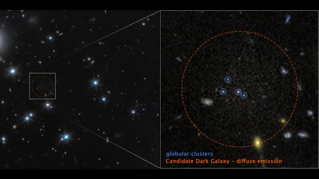 Hubble da NASA detecta quase invisível "galáxia fantasma" composta por 99% de matéria escura
